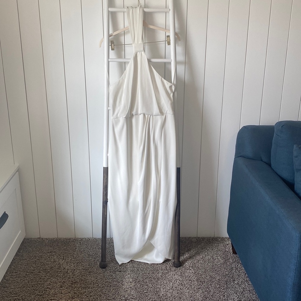 Bridal White Shona Joy halter dress, size 12